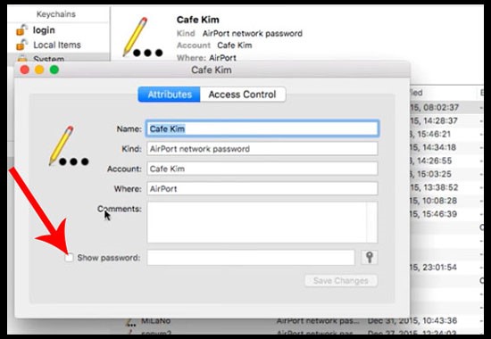 xem lại mật khẩu wifi trên macbook